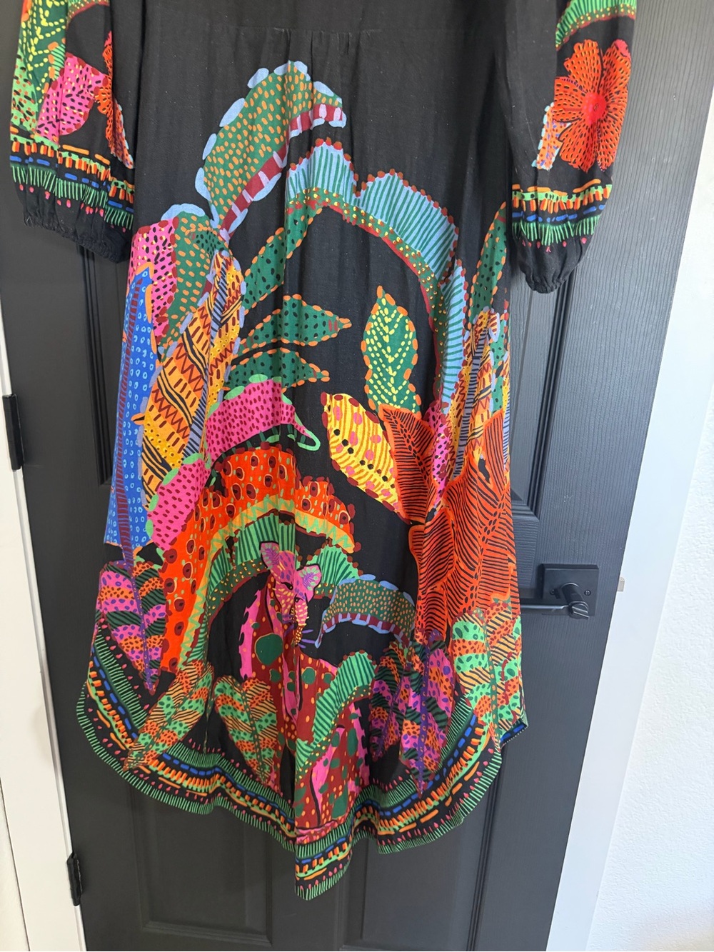 FARM Rio Black Cool Leopards Maxi Dress with Multicolor Tropical Print - Picture 12 of 16